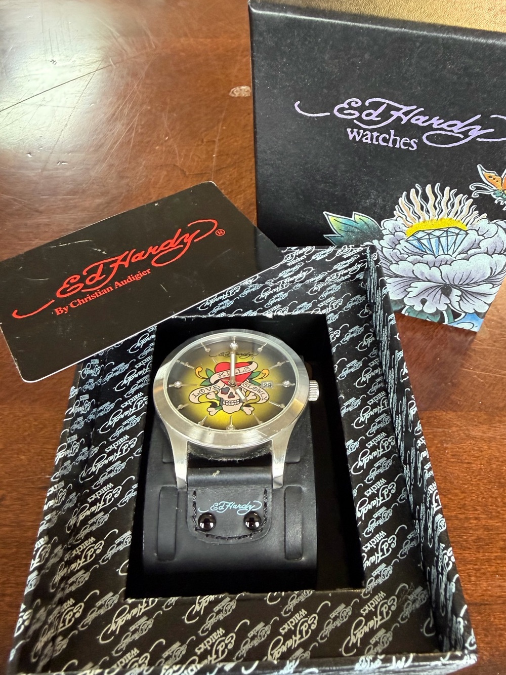 Ed Hardy by Christian Audigier Paris ROPAR6503 Love Kills Slowly Skull Heart Wat